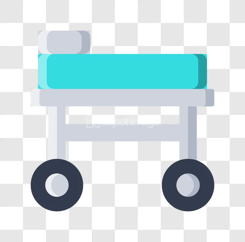 Medical Examination Bed Gurney Icon flat design transparent background