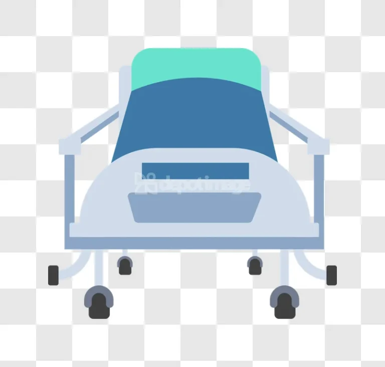 Medical Hospital Stretcher Emergency Bed Icon flat design blue green