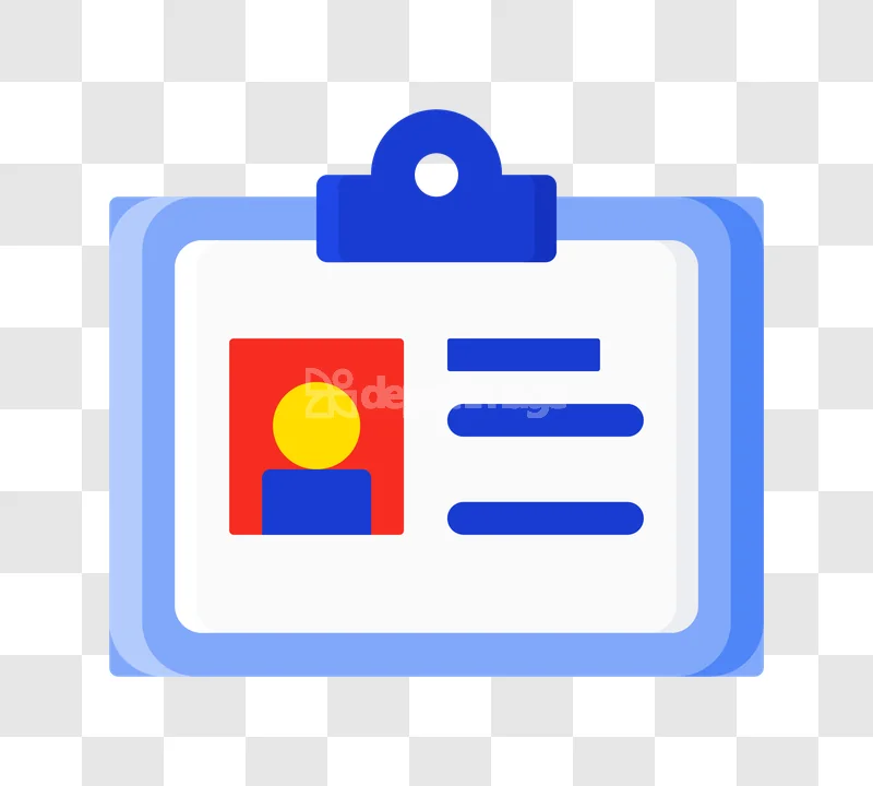 Medical Id Card User Identification Flat Icon blue white red flat icon