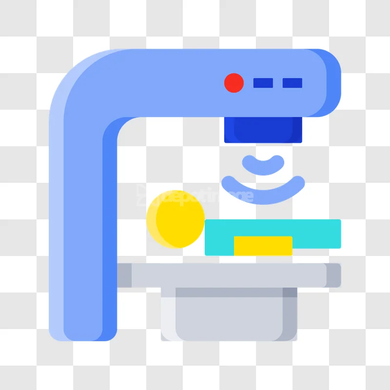 Medical Imaging Scanner Patient Bed Icon flat design transparent background