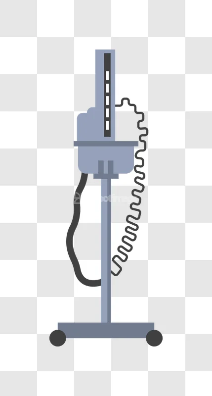 Medical Iv Pole Stand on Wheels flat design transparent background