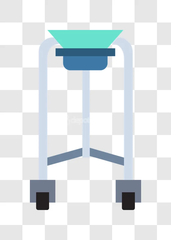 Medical Portable Iv Pole Stand Blue Tray flat graphic light blue