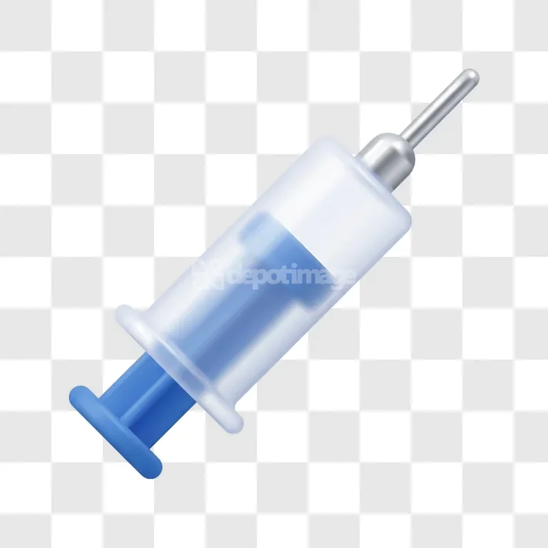 Medical Syringe Blue Liquid 3d Icon