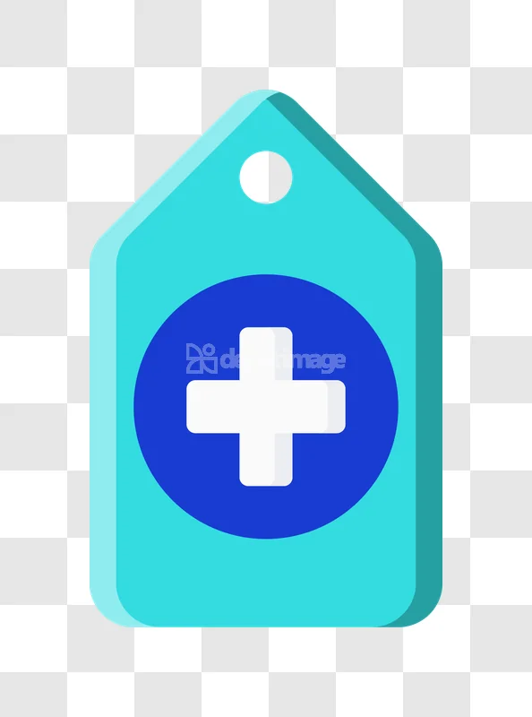 Medical Tag Healthcare Plus Sign Turquoise flat icon blue circle