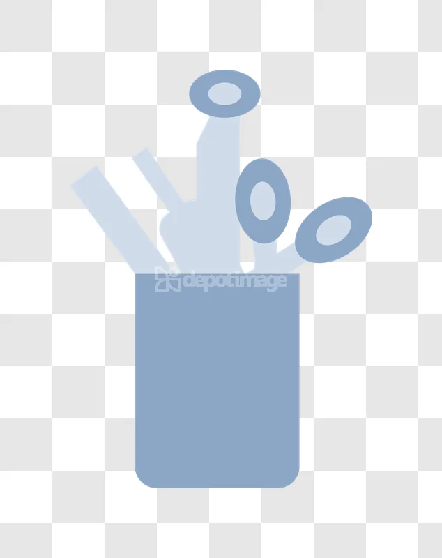 Medical Tools in Holder Vector Kit flat style light blue
