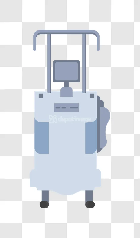 Medical Ultrasound Machine Flat Icon Style