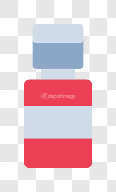 Medicine Bottle Red Label Vial flat design red white