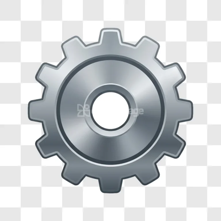Metallic Gear Cog Settings Icon Interface Silver