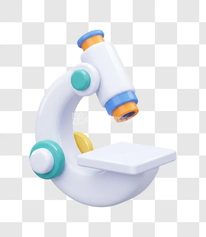 Microscope 3d Render Medical Science Tech Tool