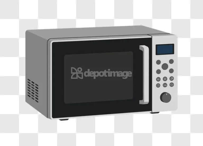 Microwave Oven Isometric Illustration gray appliance digital art