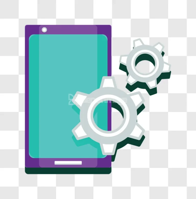 Mobile Phone Settings App Icon Turquoise Purple