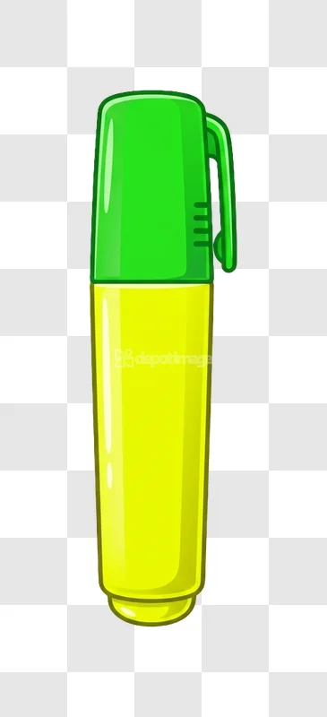 Neon Green and Yellow Highlighter Pen Clip