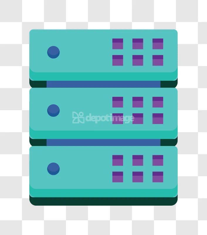 Network Server Rack Teal Icons Computing
