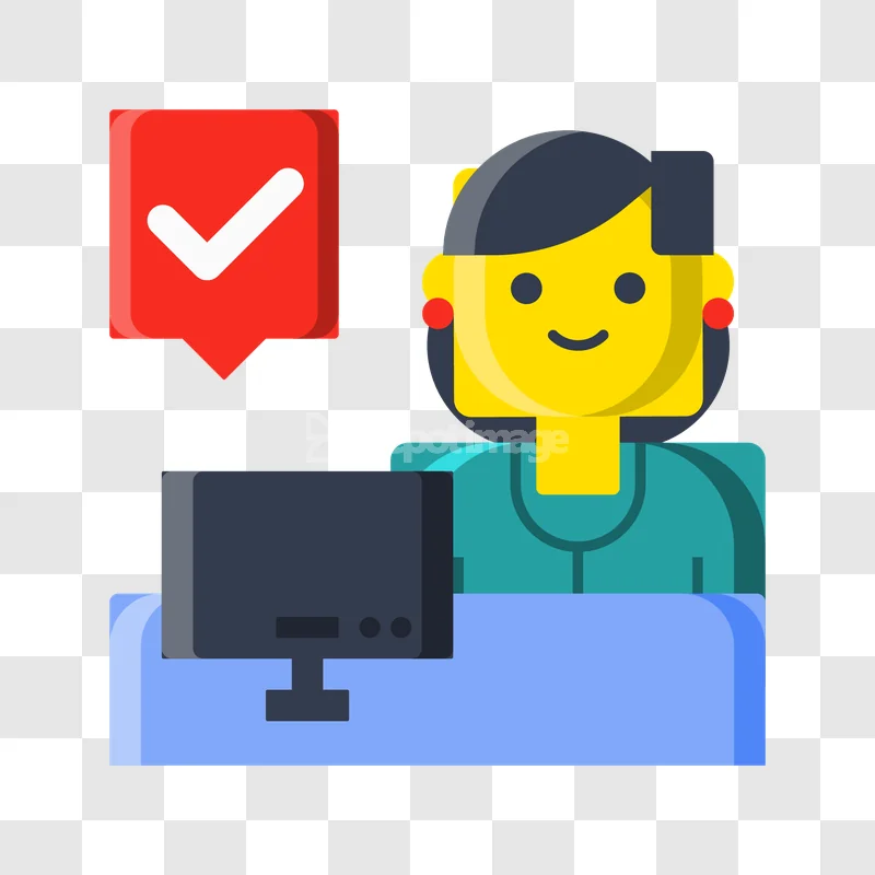 Nurse Doctor Medical Professional Computer Check flat icon transparent background