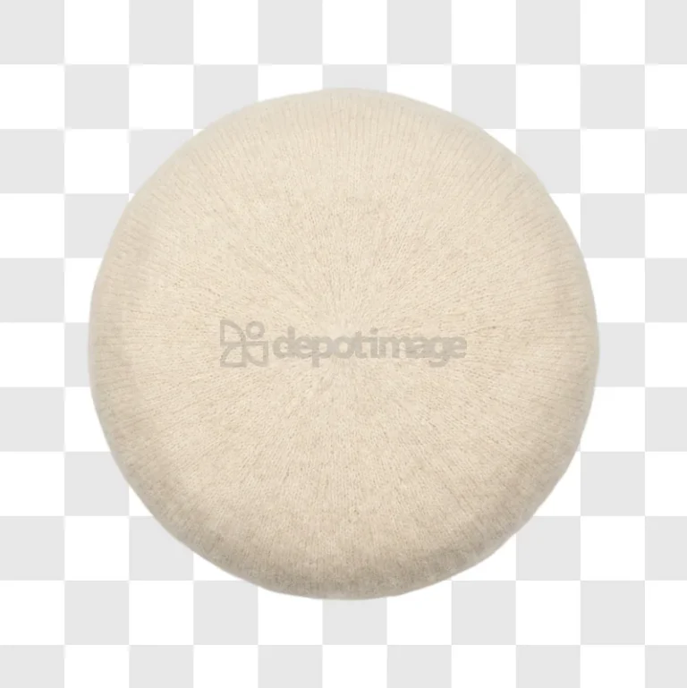Offwhite Knitted Beret Hat From Above knitted texture light color