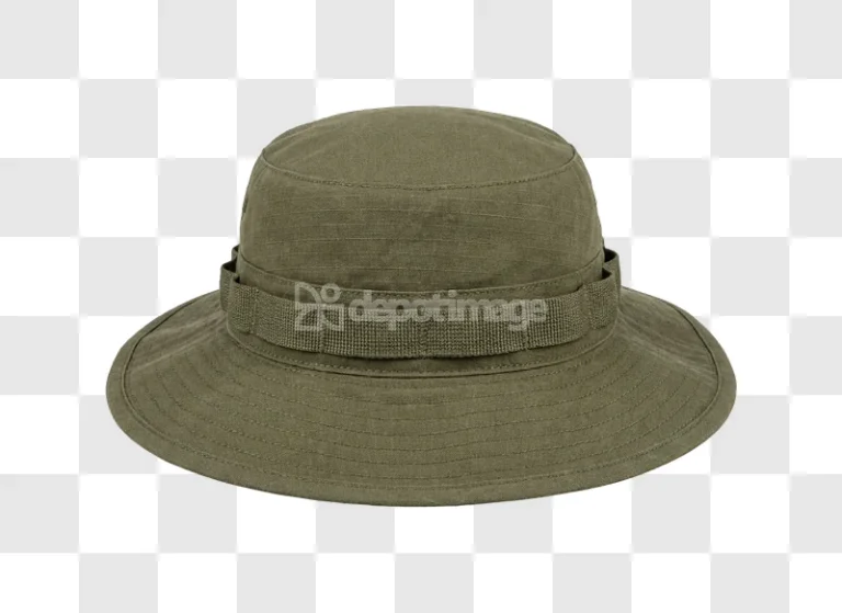 Olive Green Boonie Hat ripstop fabric texture transparent background