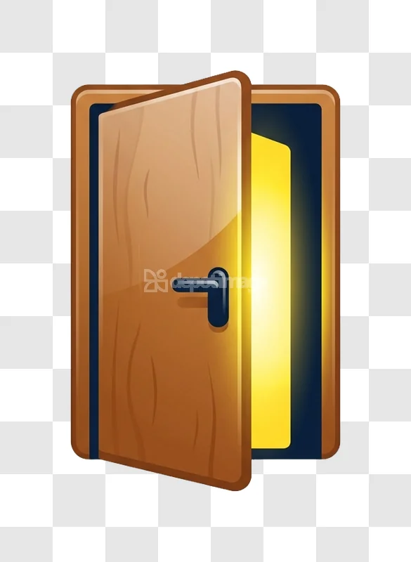 Open Wooden Door Glowing Light