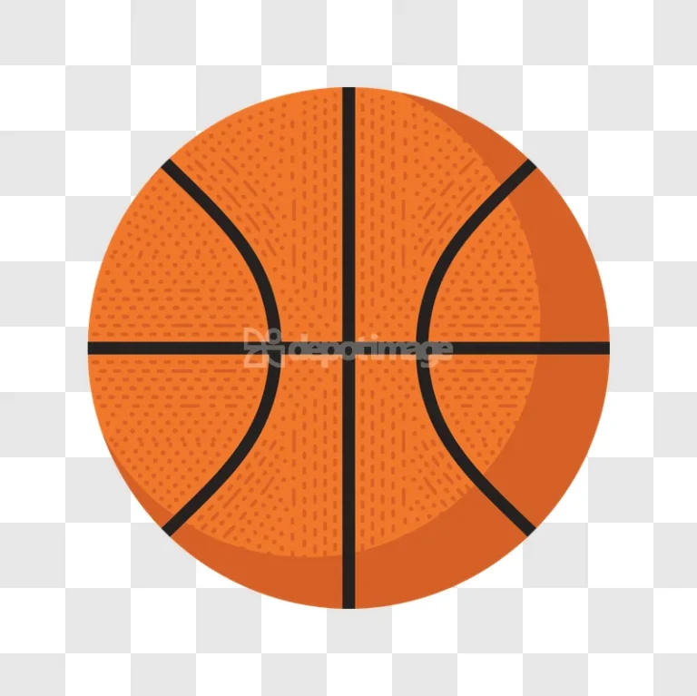 Orange Basketball Ball Flat Vector Icon flat design black lines