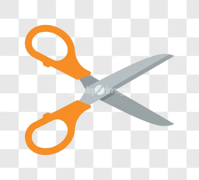 Orange Handled Open Scissors Icon