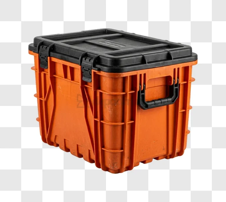 Orange Industrial Plastic Storage Box rugged orange plastic black lid