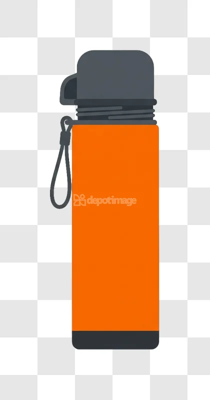 Orange Water Bottle With Dark Gray Cap