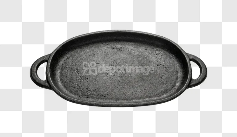 Oval Cast Iron Skillet Overhead View