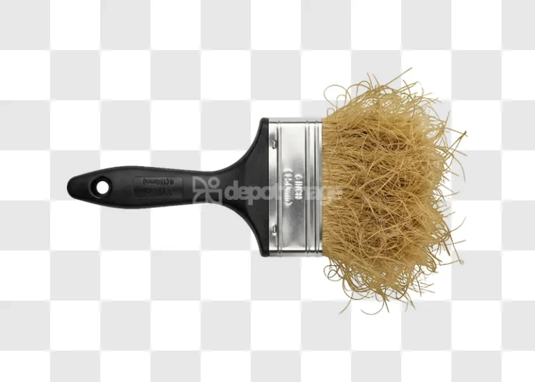 Paint Brush With Natural Bristles Smearing, brown bristles black handle transparent background