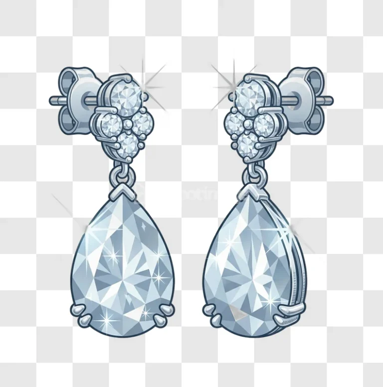 Pair Diamond Pear Drop Earrings Shimmer