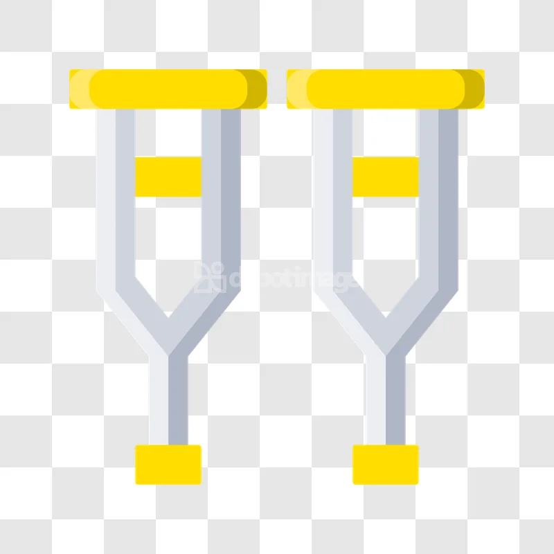 Pair of Medical Crutches Support Device flat icon transparent background