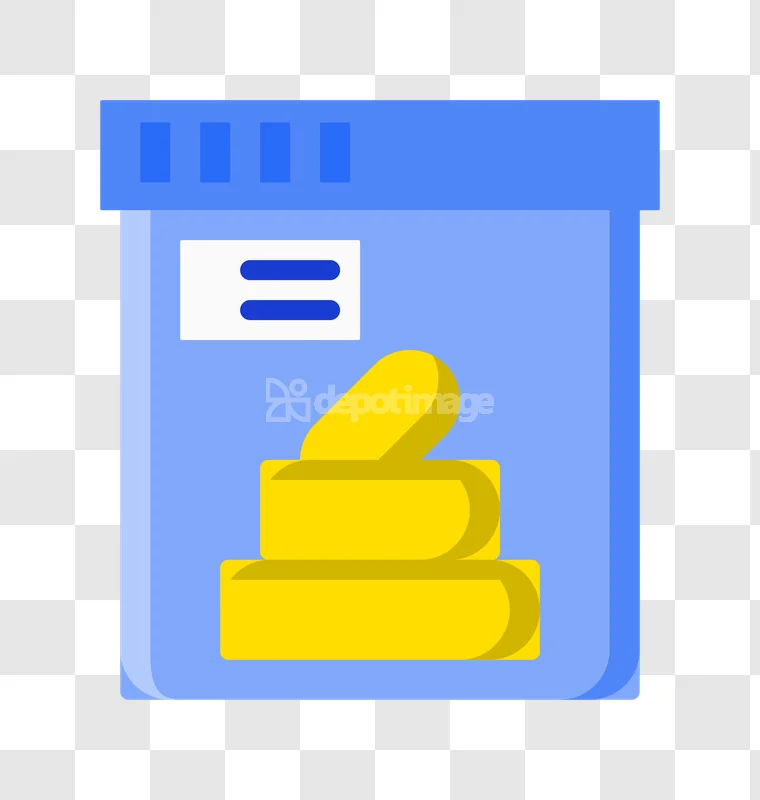 Pale Blue Stool Sample Container Icon