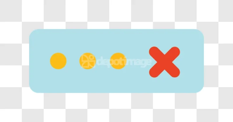 Password Error Failure Incorrect Access Denied flat graphic light blue background