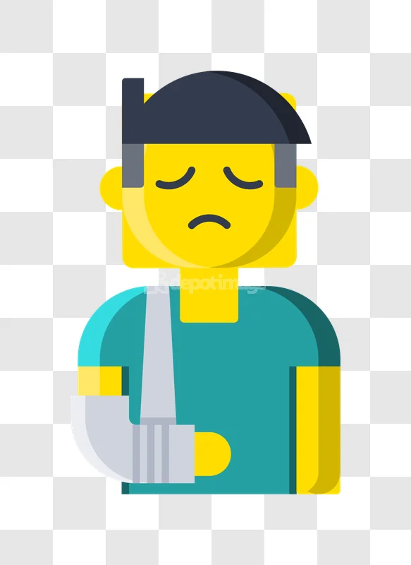Patient Injured Arm Sling Sad Icon