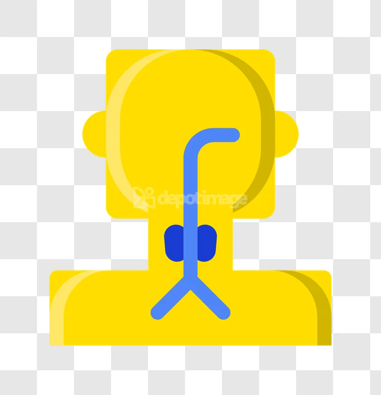 Patient Ventilator Mask Medical Equipment Yellow Blue flat icon transparent background