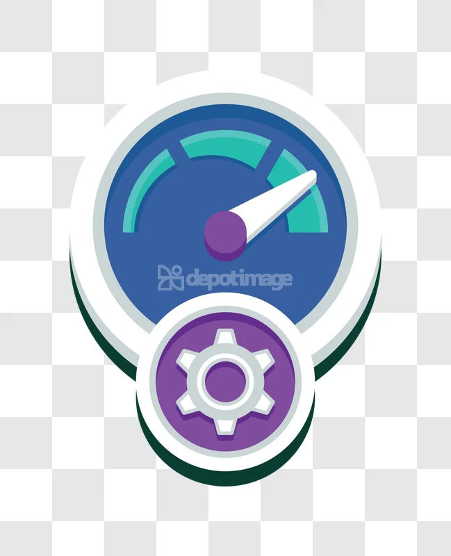 Performance Settings Gear Speed Gauge Icon