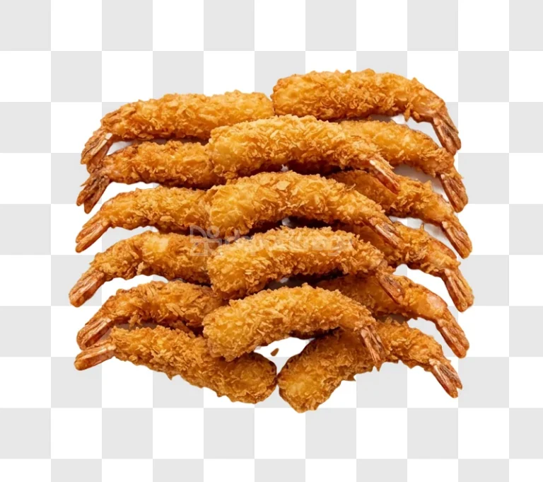Pile of Fried Shrimp Tempura golden brown crispy texture