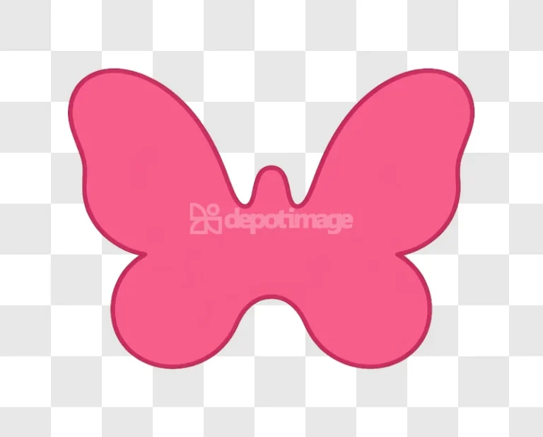 Pink Butterfly Simple Pattern Drawing Shape
