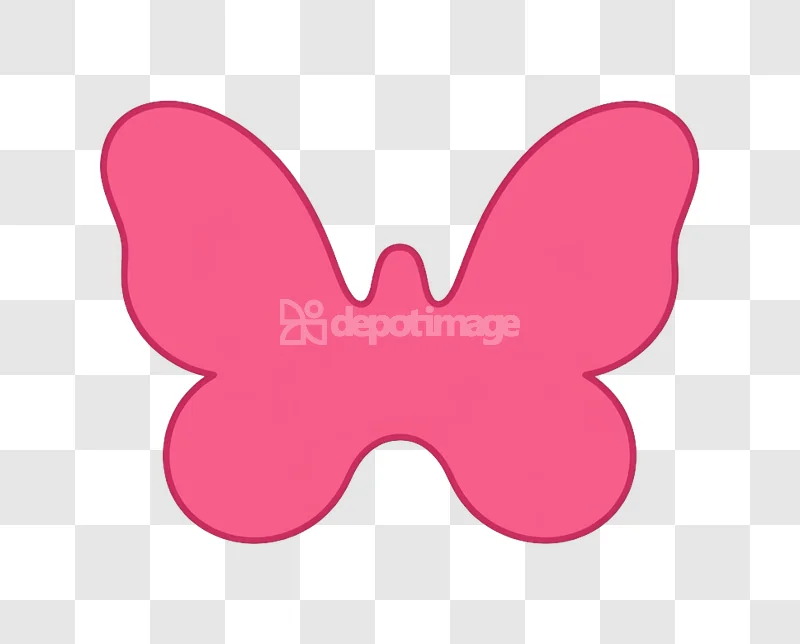 Pink Butterfly Simple Pattern Drawing Shape solid pink flat design