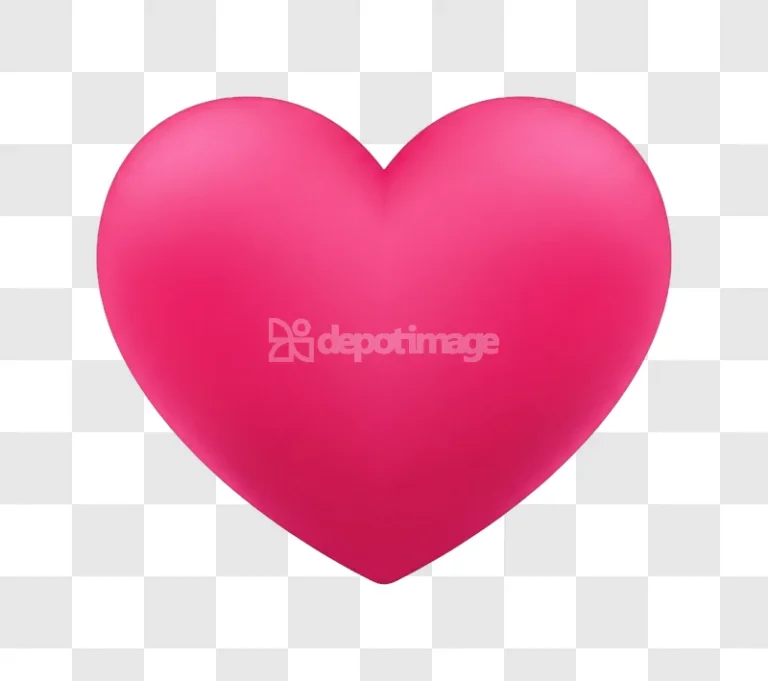 Pink Glossy Gradient Heart Love Symbol