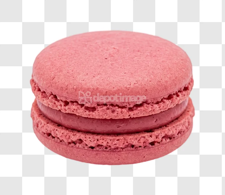 Pink Raspberry Macaron single cookie transparent background