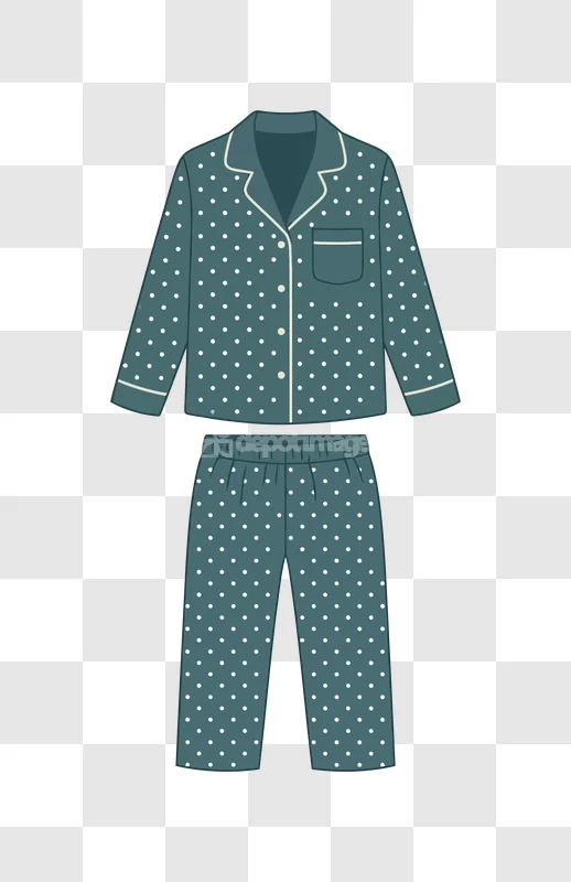 Polka Dot Green Women Pajamas Set