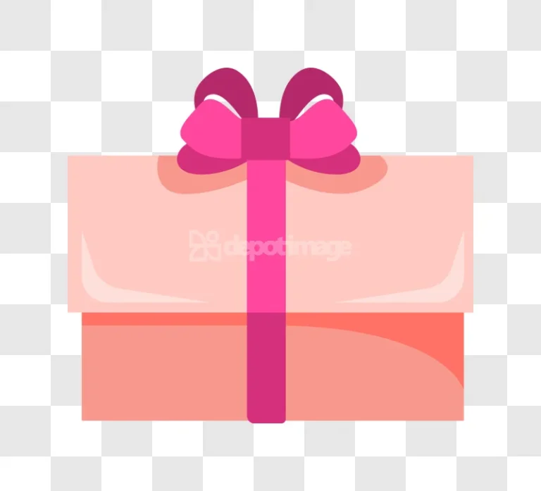 Pretty Pink Gift Box Ribbon Present Flat Icon