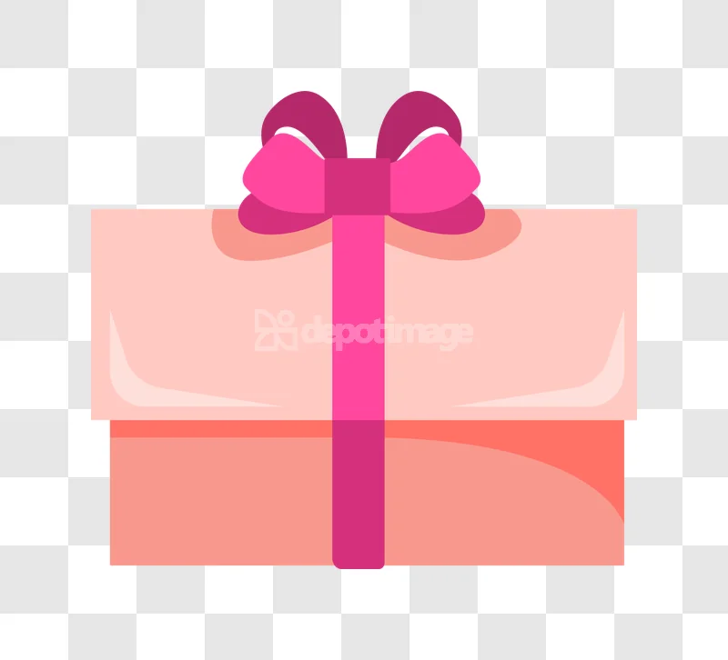 Pretty Pink Gift Box Ribbon Present Flat Icon, flat icon transparent background