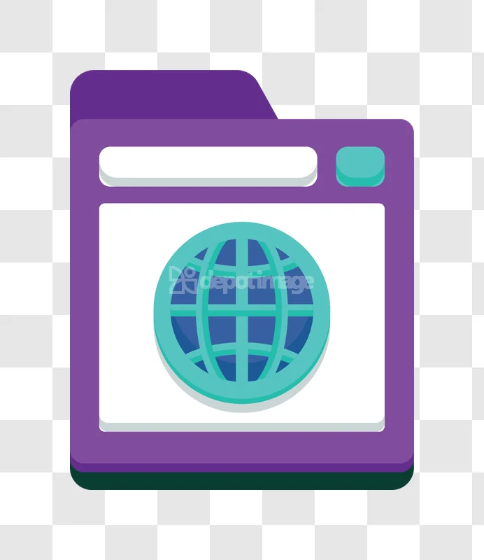 Purple Browser Web Internet Globe Icon
