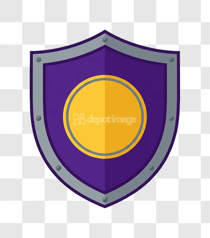 Purple Flat Style Game Shield