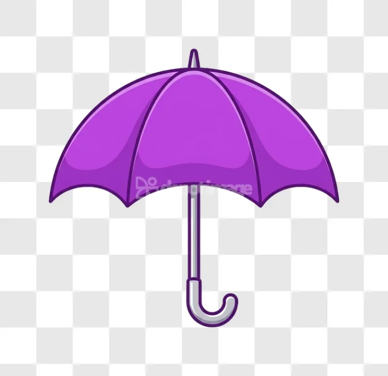 Purple Umbrella Open Vector Icon Weather Accessory