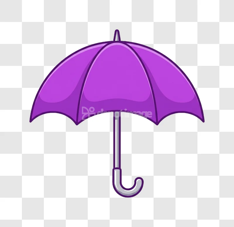 Purple Umbrella Open Vector Icon Weather Accessory cartoon style transparent background