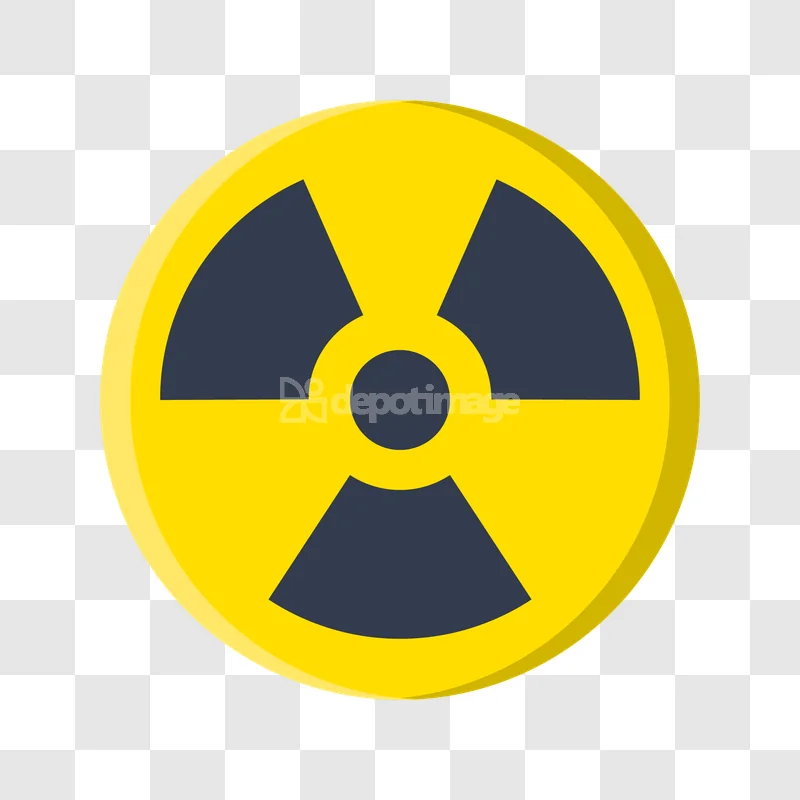 Radioactive Radiation Hazard Symbol Yellow Medical Warning flat icon yellow black