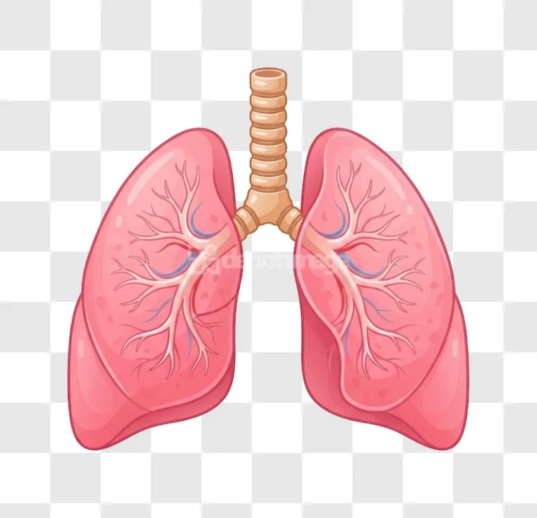 Realistic Human Lungs Respiratory System Organ