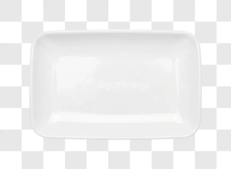 Rectangular White Porcelain Serving Plate clean white glossy surface