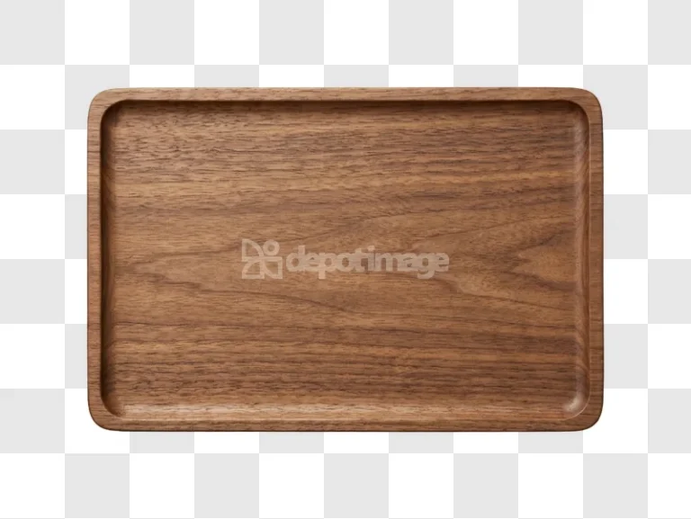Rectangular Wooden Tray With Raised Edges natural wood grain texture